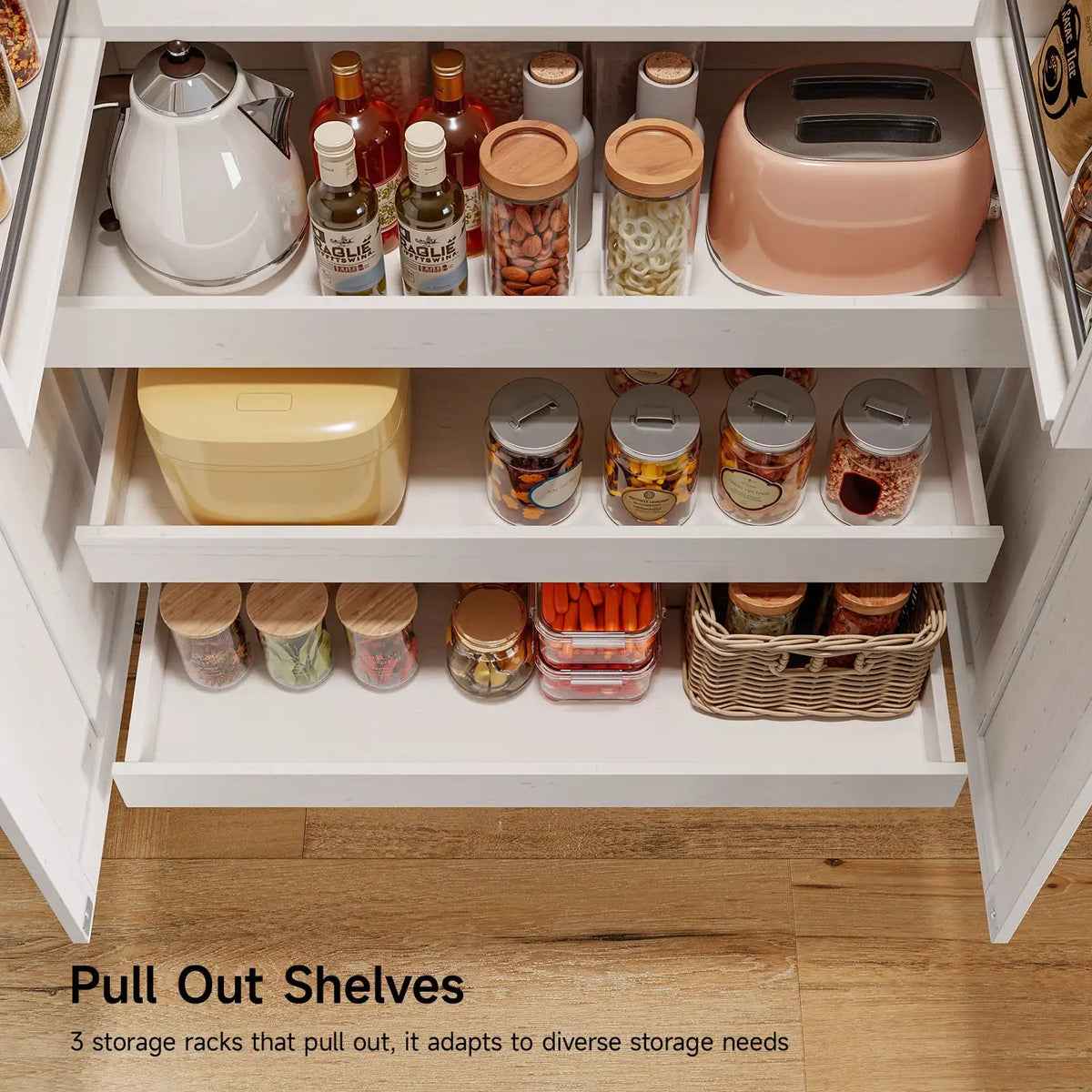 ONBRILL Farmhouse Kitchen Pantry Storage Cabinet