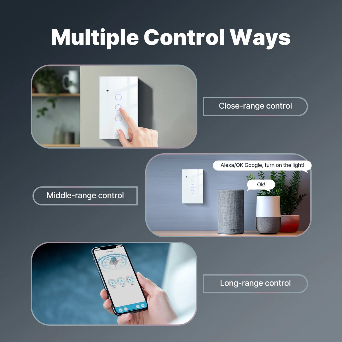 MOES Tuya WiFi Touch Light Switch With Alexa And Google Home