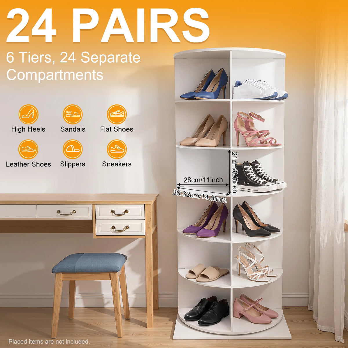 Rotating Shoe Rack Organizer for Entryway and Home