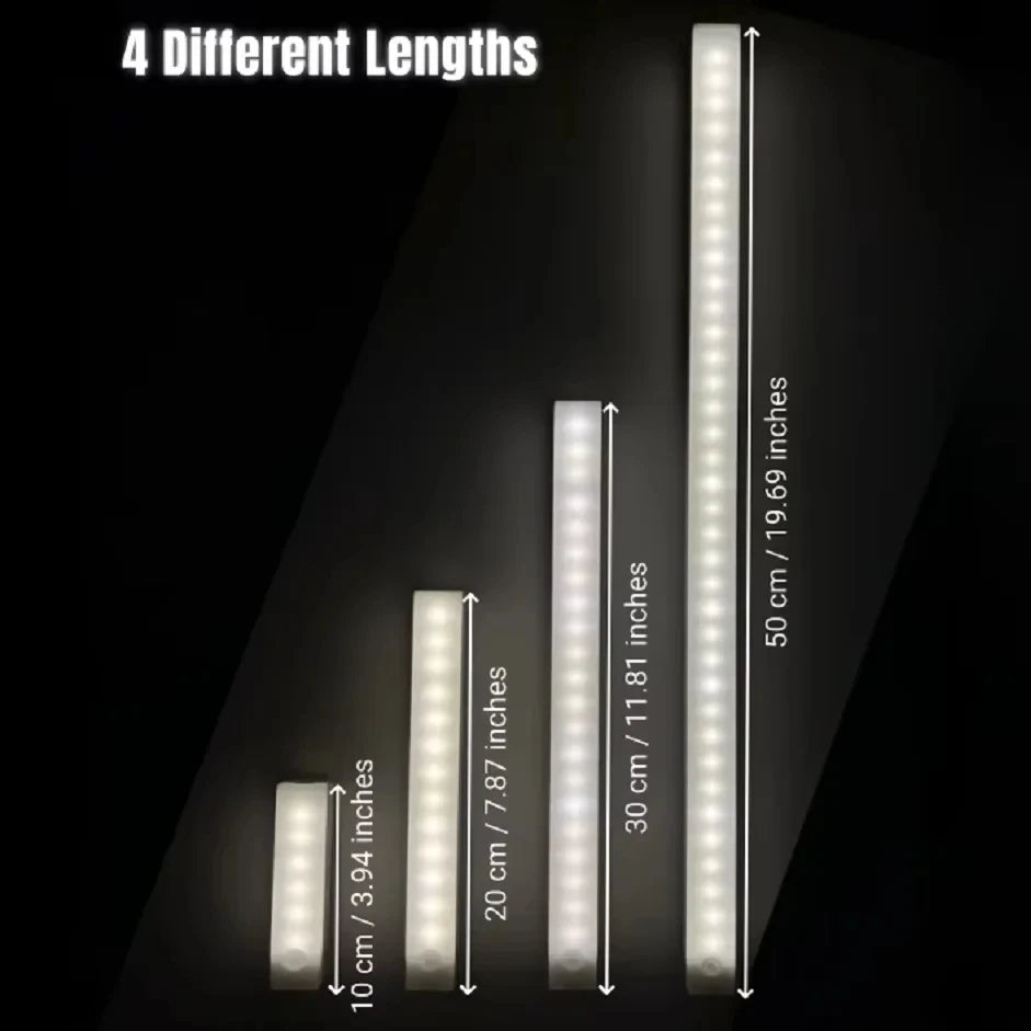 LED Motion Sensor Light Wireless USB Rechargeable Night Light Portable Induction Lamp for Cabinet Wardrobe Staircase