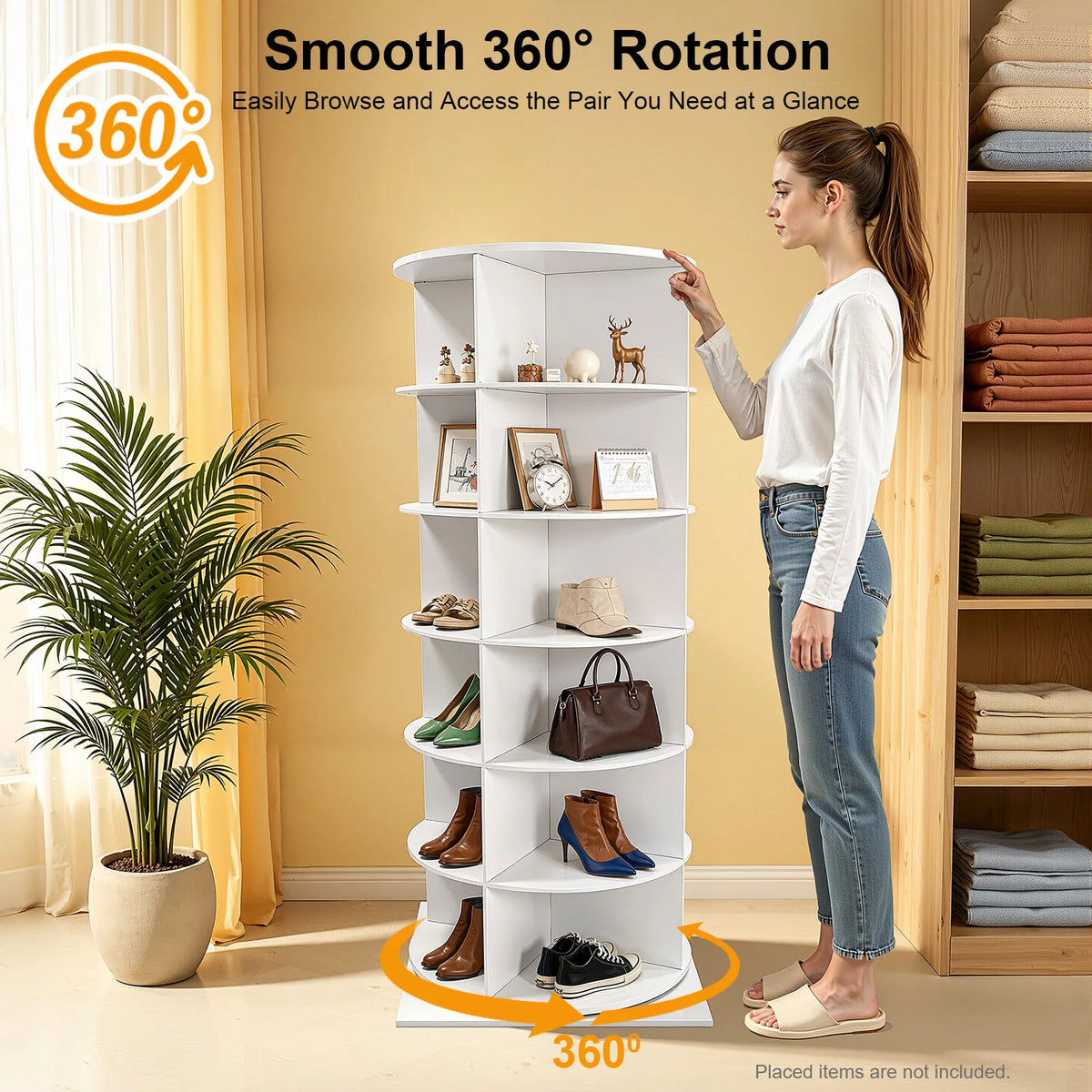 Rotating Shoe Rack Organizer for Entryway and Home
