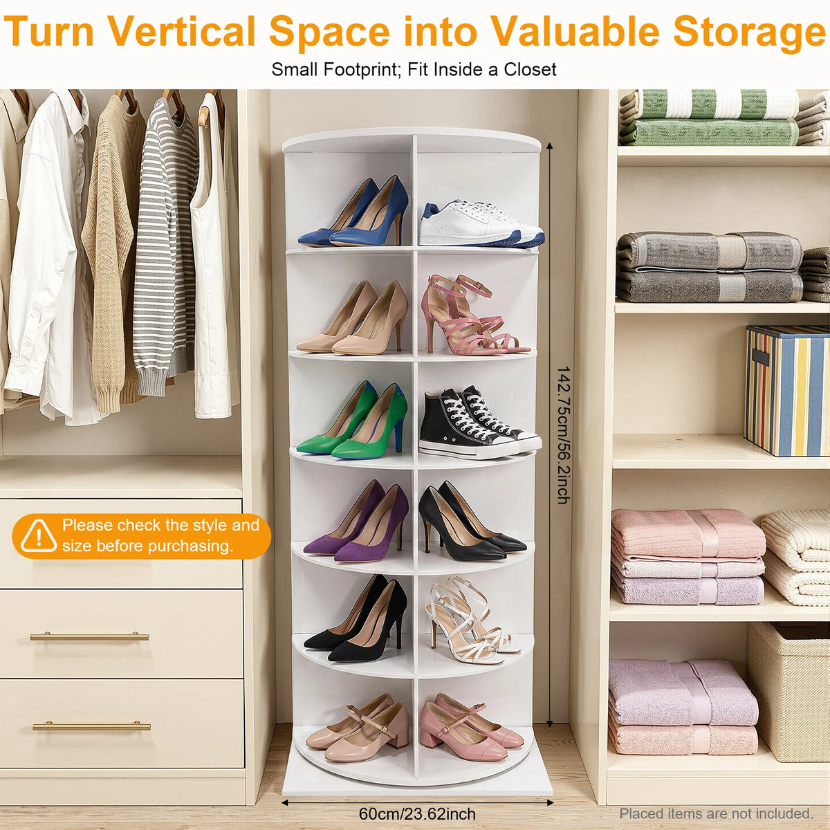 Rotating Shoe Rack Organizer for Entryway and Home