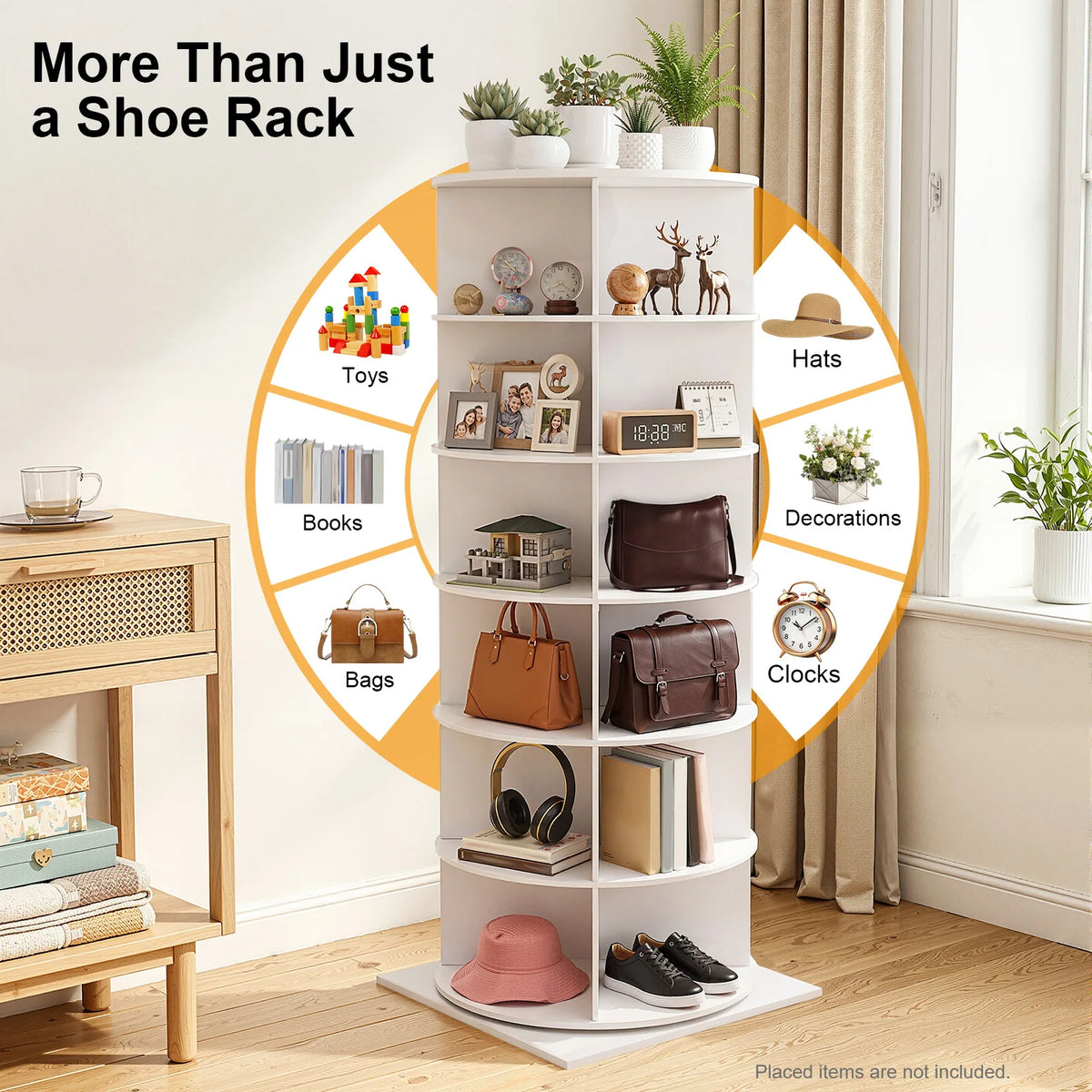Rotating Shoe Rack Organizer for Entryway and Home
