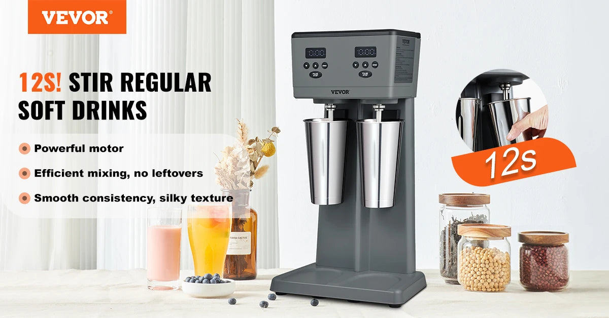 VEVOR Commercial Double Head Milkshake Mixer