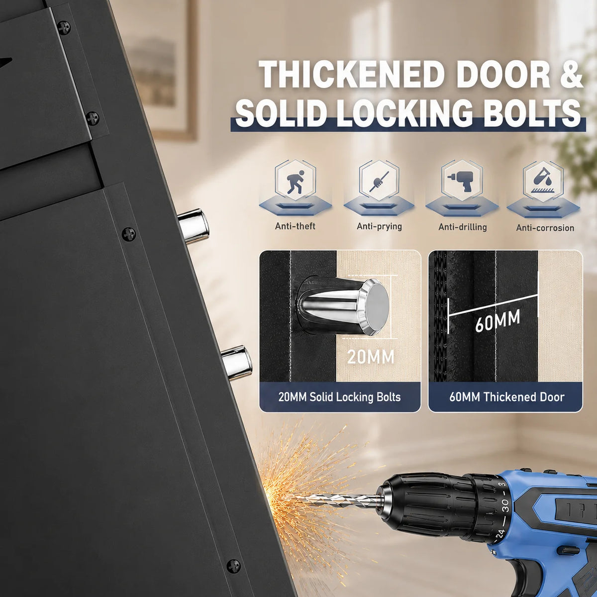 7-9 Large Unassembled Gun Safe for Shotguns,Fingerprint Gun Cabinet for Pistols with Dual Alarm and Mute Mode, Long Gun Safe with Touchscreen Pad, Removable Shelves