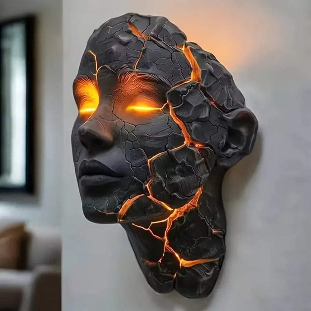 3D Broken Soul Wall Lamp, LED Night Light, For Home, Bedroom, Living Room, Bar, Cafe Decoration