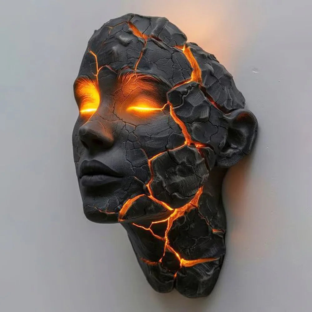 3D Broken Soul Wall Lamp, LED Night Light, For Home, Bedroom, Living Room, Bar, Cafe Decoration