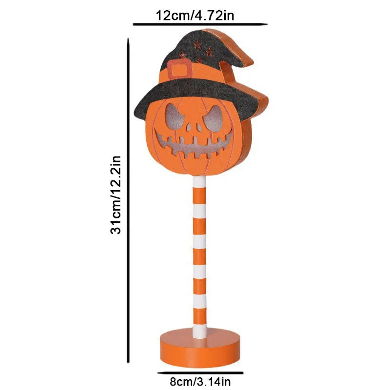 Halloween Decorative Night Lights -Wooden Pumpkin Ghost Bat Skull Lamps, Exquisite Workmanship, Spooky Halloween SceneDecor, Indoor Outdoor Universal Style Night lights for Home Party Yard