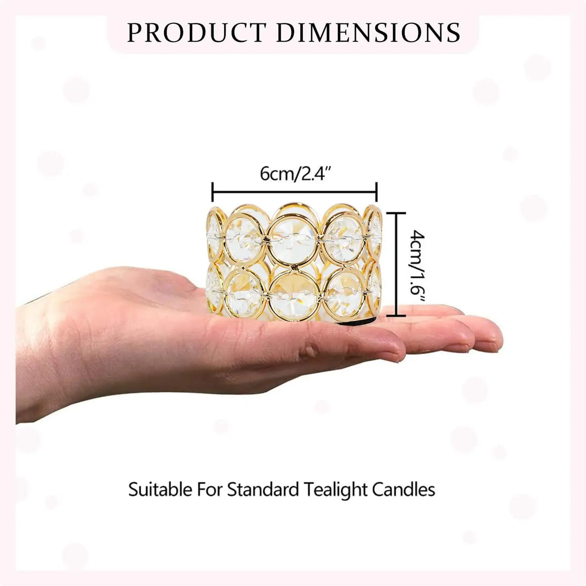 12 Pcs Gold Crystal Tea Light Candle Holders for Wedding Table Centerpieces Votive Candle Holders Set Bulk for Party Christmas Home Dining Decor