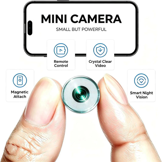 B6 Mini WiFi  Camera,4K HD Small Nanny Cam with Infrared Night Vision, Smart Motion Detection Alert Push, Two‑Way Audio Intercom, Remote Phone Live View & Video Playback, TF Card & Cloud Storage, Multi‑User Sharing, Wirel
