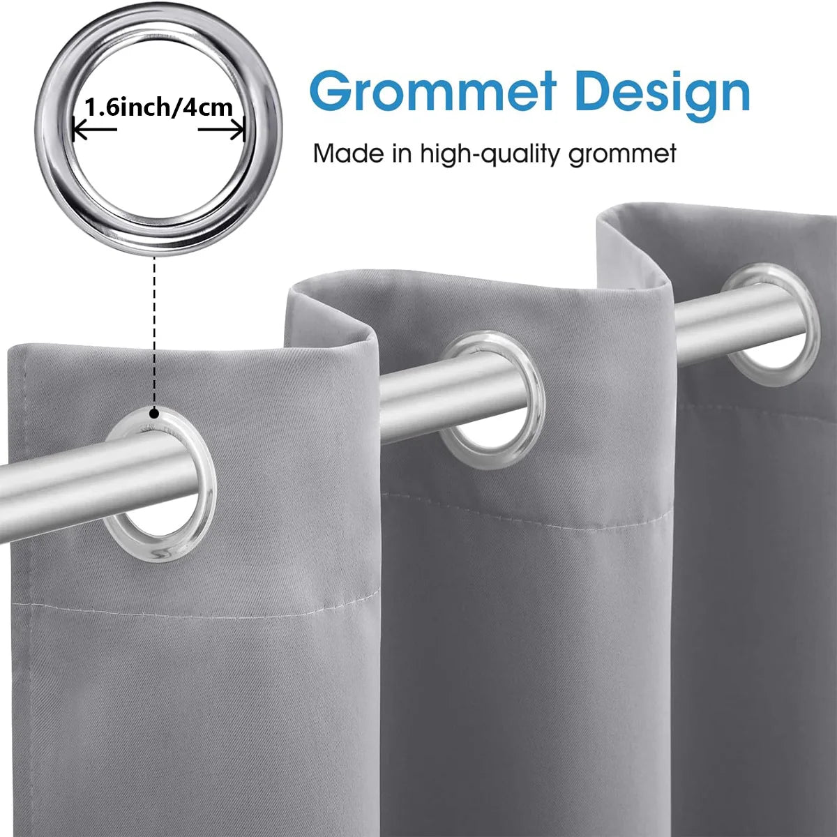 Blackout Thermal Insulated Grommet Window Curtains