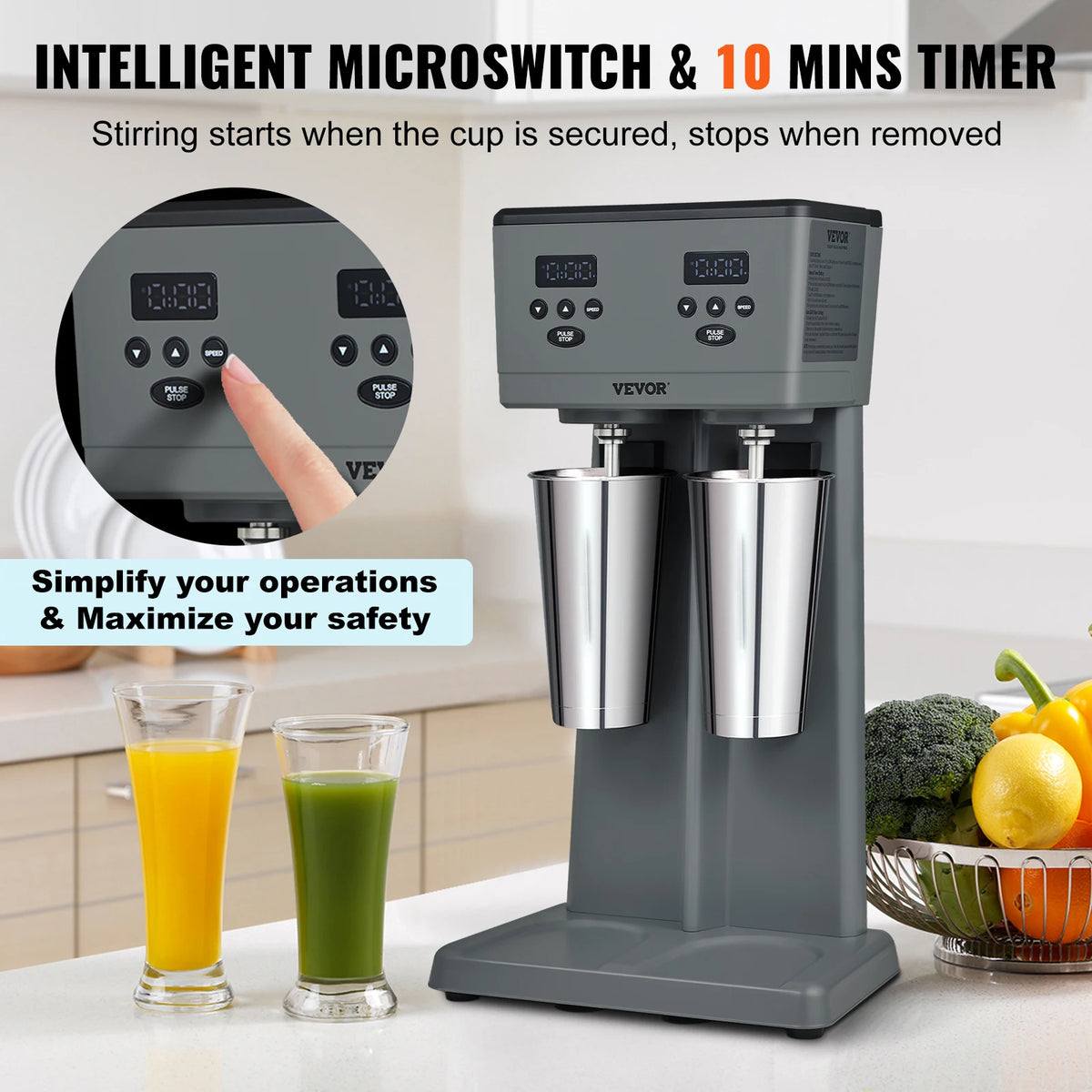 VEVOR Commercial Double Head Milkshake Mixer